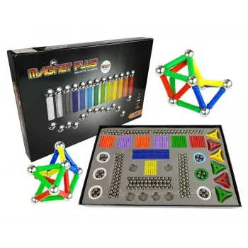 LEAN TOYS Magnastix Magnetplokkide komplekt 560 + alusplaat