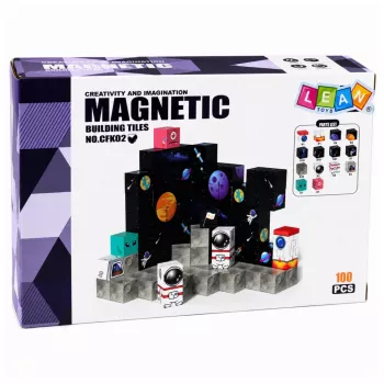 LEAN TOYS Magnetiliste klotside komplekt Kuubikud Pixels 3D Space 100 tk