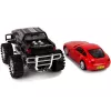 LEAN TOYS Sõidukite komplekt Must koletisauto Valge haagissuvila 58 cm