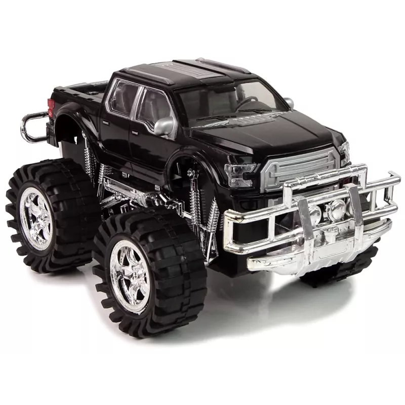 LEAN TOYS Sõidukite komplekt Must koletisauto Valge haagissuvila 58 cm