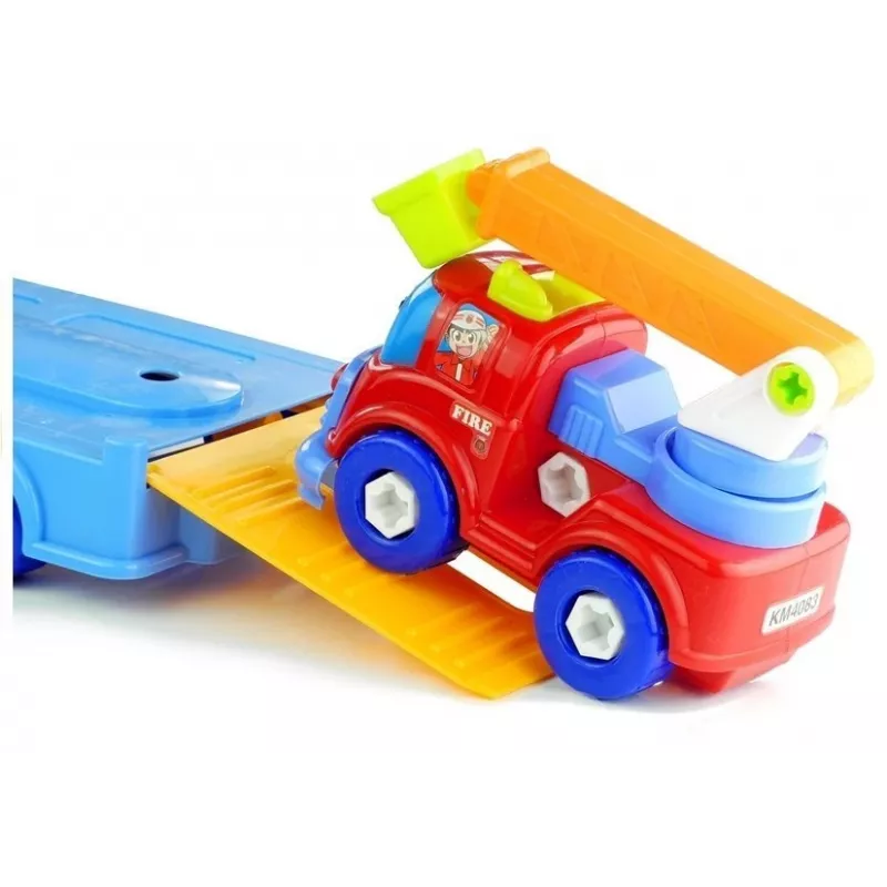 LEAN TOYS Sõidukite komplekt Politsei Tuletõrjeauto Autotransportija Lahtikeeratavad sõidukid