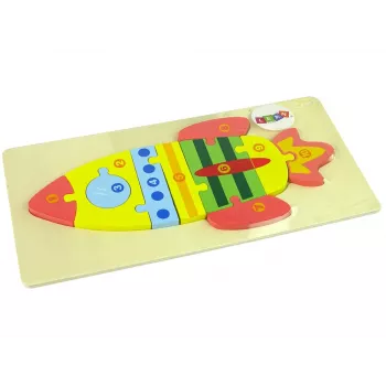 LEAN TOYS Puust puslekomplekt „Raketi numbrid”