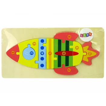 LEAN TOYS Puust puslekomplekt „Raketi numbrid”