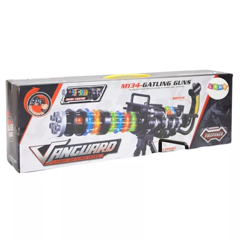 LEAN TOYS Sniper Rifle with Stand, Lights, Sounds & Vibrations – Black Electronic Toy Gun