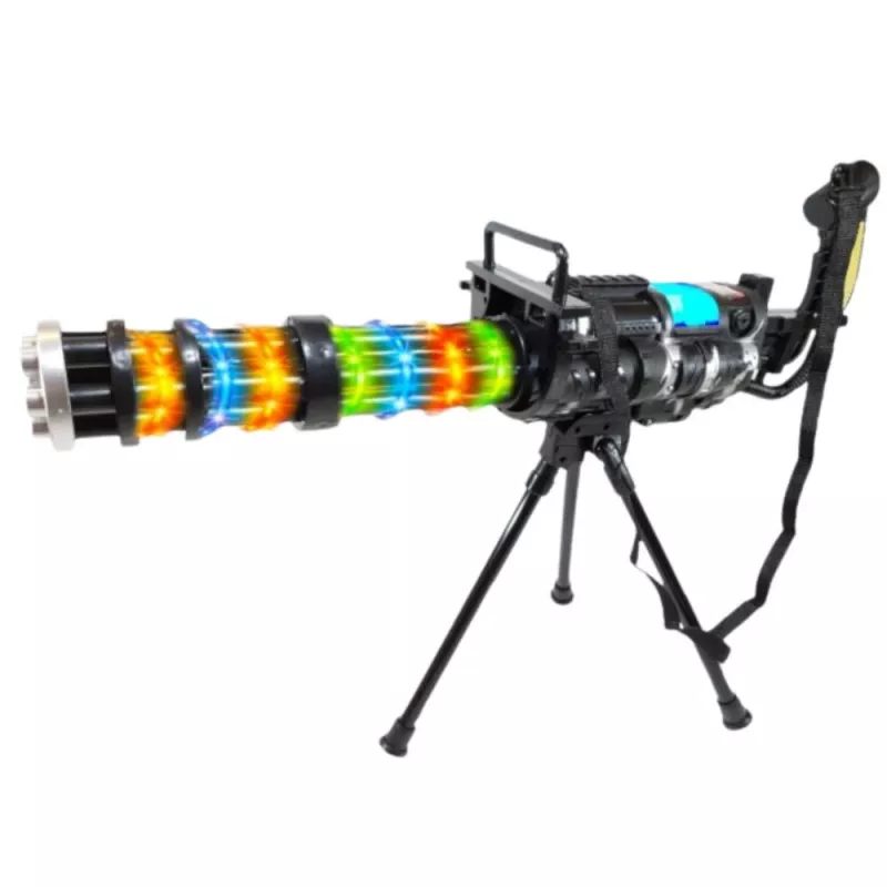 LEAN TOYS Sniper Rifle with Stand, Lights, Sounds & Vibrations – Black Electronic Toy Gun