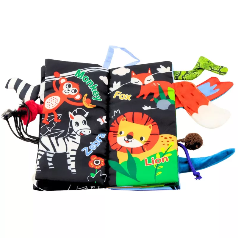 LEAN TOYS Pehme õpperaamat Rustling Animals For Babies