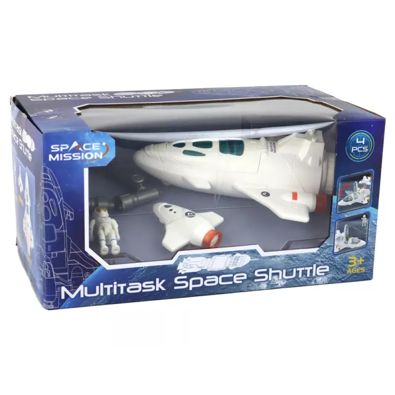 LEAN TOYS Kosmosemissioon Kosmos 4 Elemendi Mängukomplekt – Rakett, Astronaut, Kulgur ja Lipp (4 Tükki, Vanus 3+)