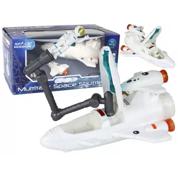LEAN TOYS Kosmosemissioon Kosmos 4 Elemendi Mängukomplekt – Rakett, Astronaut, Kulgur ja Lipp (4 Tükki, Vanus 3+)