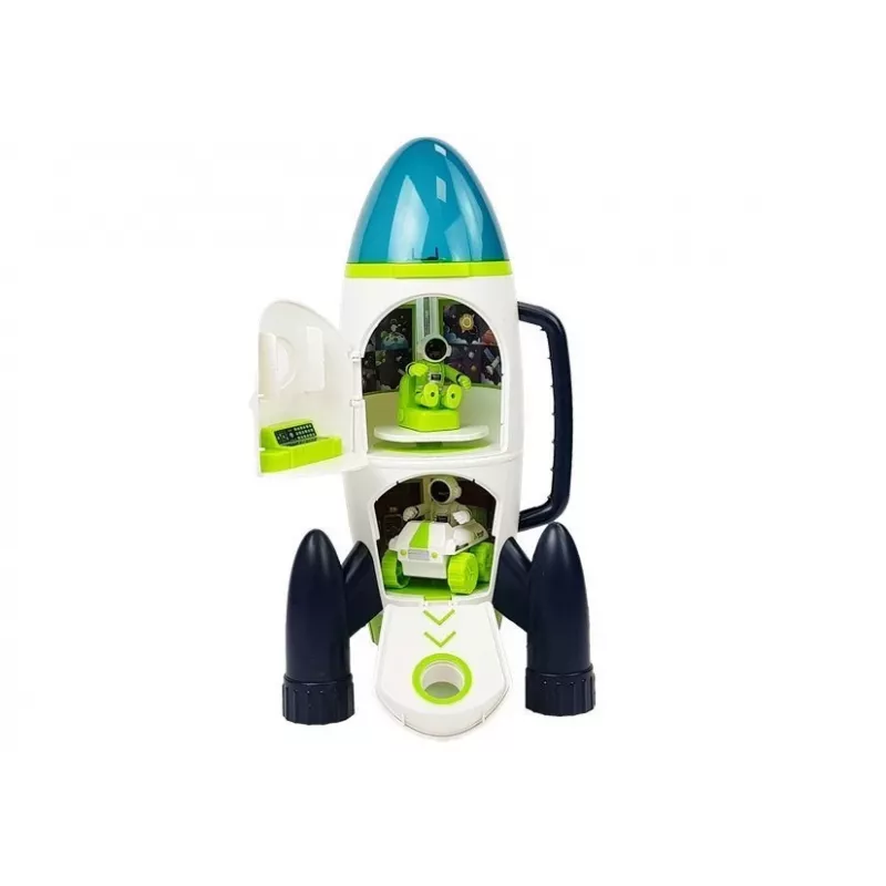LEAN TOYS Space Rocket Astronom Cosmos Light & Sound – Patareitoitega elektrooniline mängurakett astronautide kujukesega (3x AA)