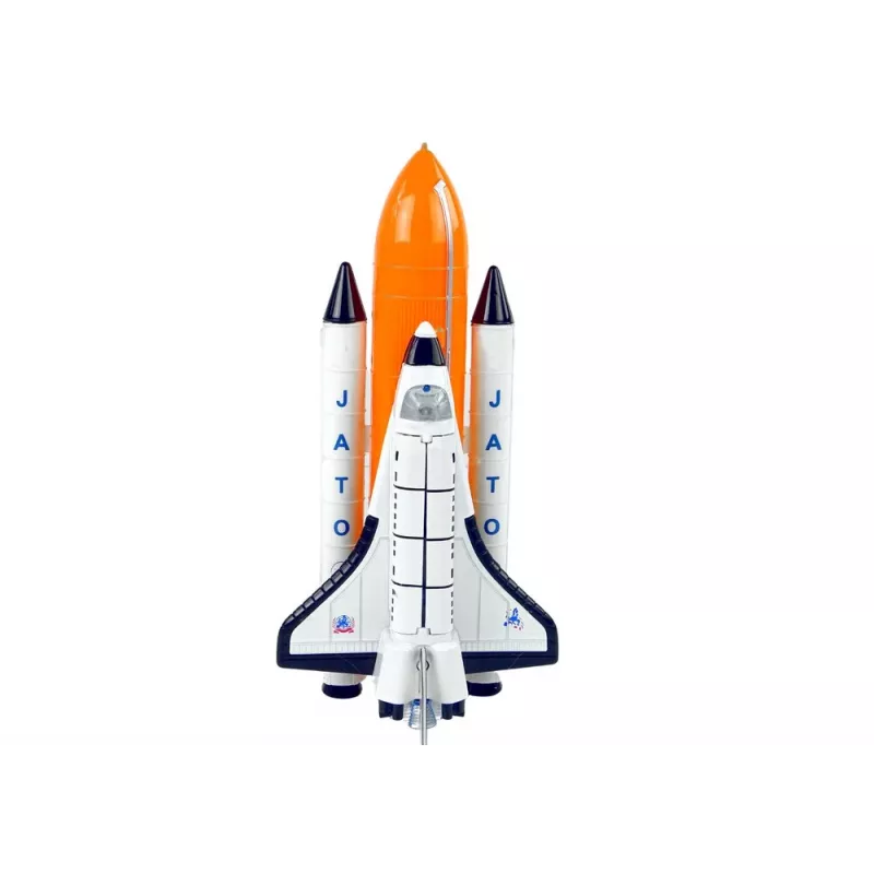 LEAN TOYS Kosmoserakett metallist kosmoselaevaga - tagasitõmmatav, heli- ja valgusefektidega kosmosemänguasjade komplekt