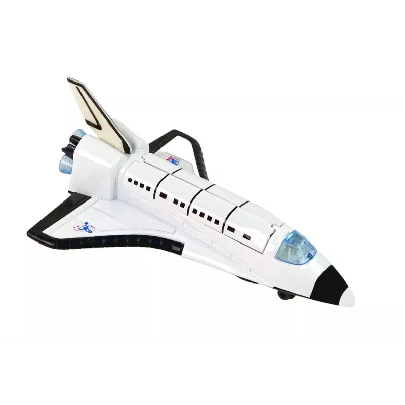 LEAN TOYS Kosmoserakett metallist kosmoselaevaga - tagasitõmmatav, heli- ja valgusefektidega kosmosemänguasjade komplekt
