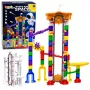 LEAN TOYS Kosmoseraja ehitusklotsid 153 tk - 3D värviline kuulikeste rada tunnelite ja pallidega