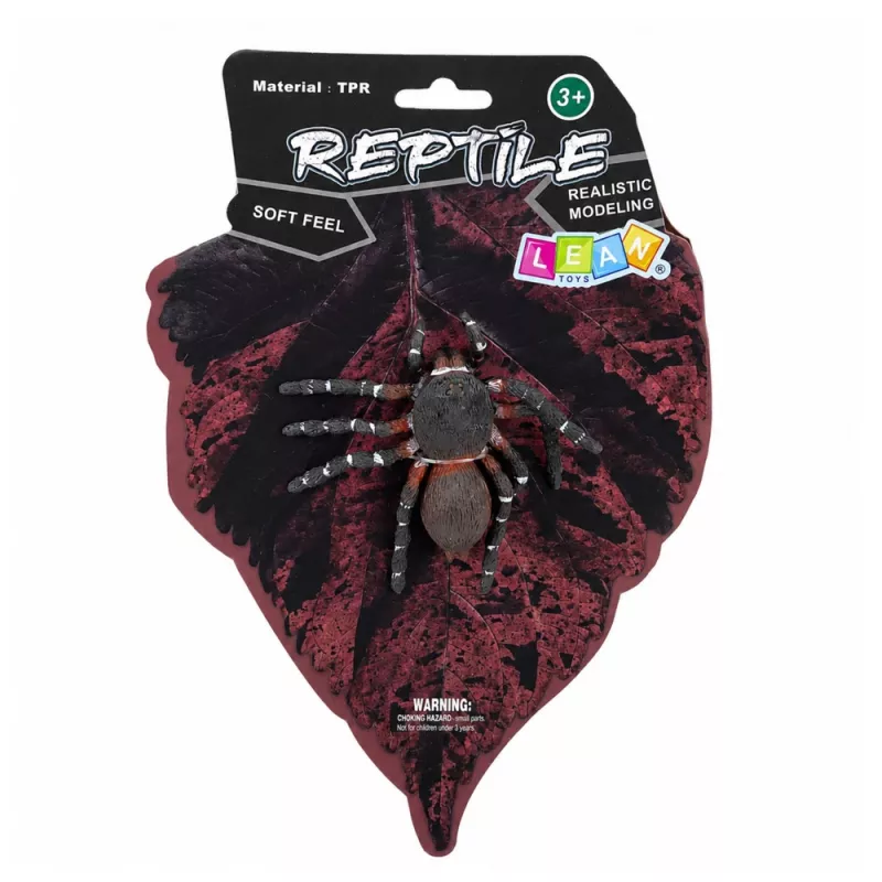 LEAN TOYS Ämblik Tarantel Kummist Figuur Venitatav Realistlik Must 10 cm