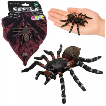 LEAN TOYS Ämblik Tarantel Kummist Figuur Venitatav Realistlik Must 10 cm