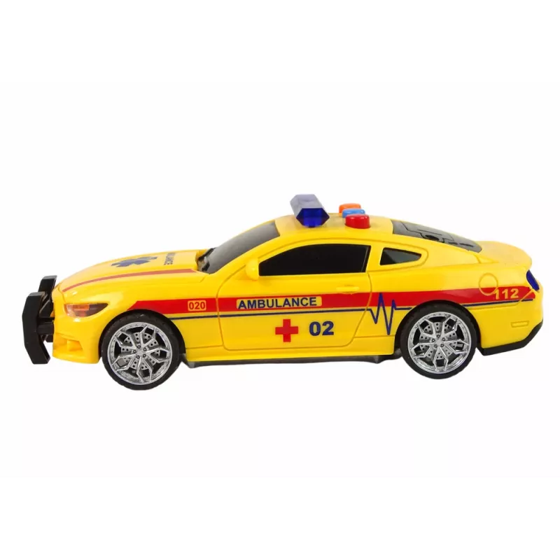 LEAN TOYS Sports Car Ambulance Lights Sound Yellow