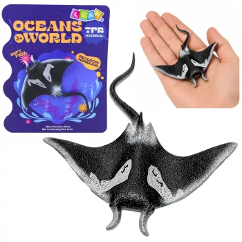 LEAN TOYS Stingray kummist kujuke, veniv, realistlik ookeanikala 13cm