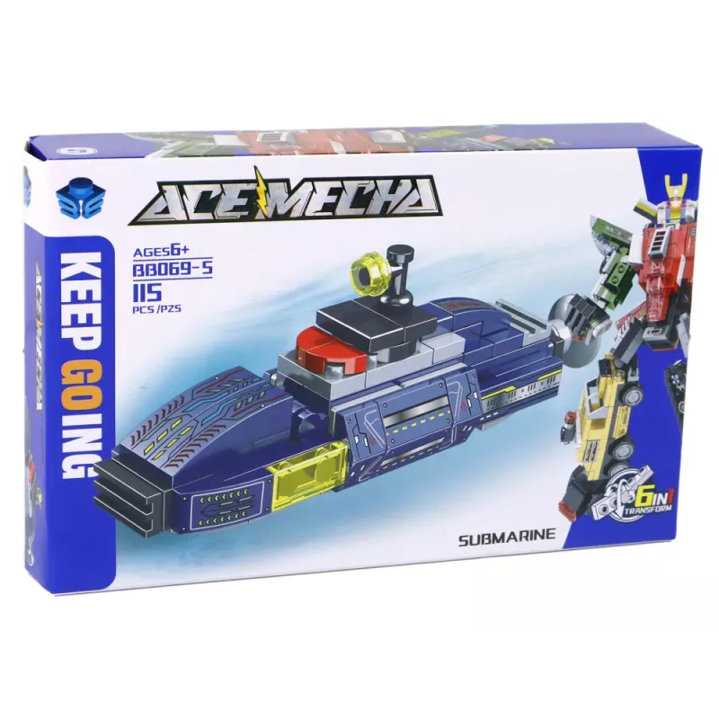 LEAN TOYS Allveelaeva ehitusklotsid 115 tükki ehituskleebistega