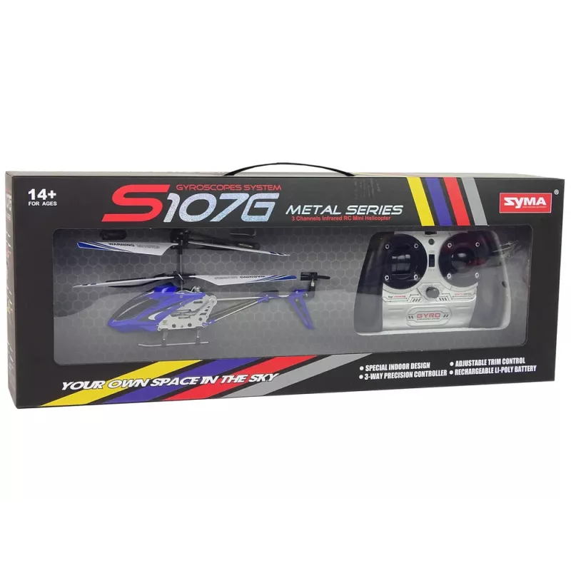 LEAN TOYS SYMA S107G RC helikopter koos kaugjuhtimispuldiga ja laetava akuga - sinine