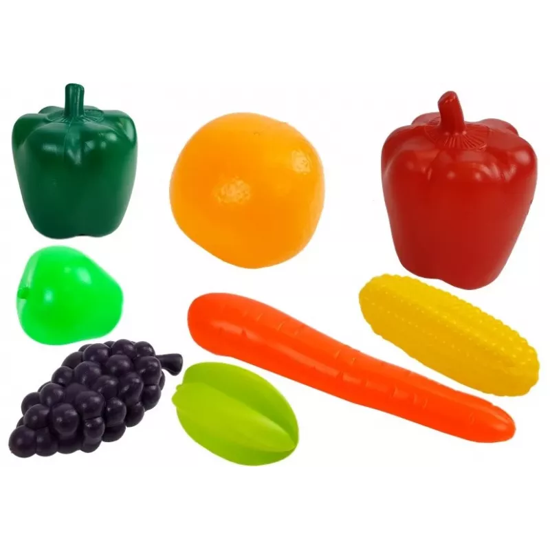 LEAN TOYS Mänguturg koos ostukorvi, kassaaparaadi, skanneri ja toidukaupadega