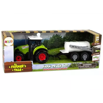 LEAN TOYS Traktor lastele haagisega Farm Car