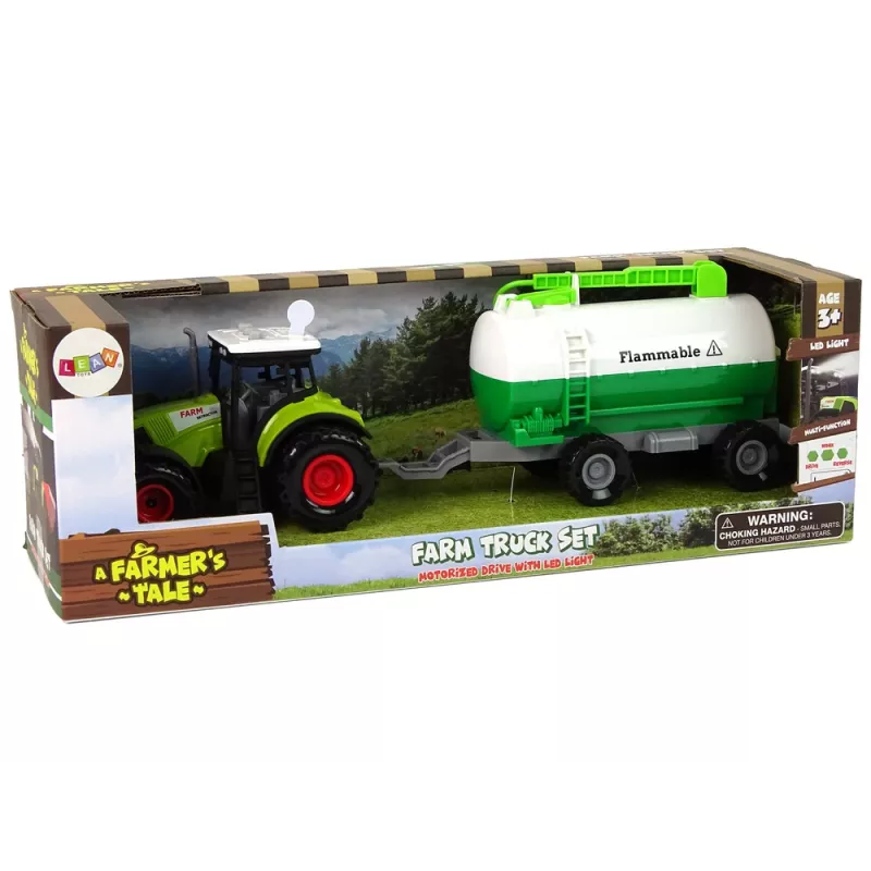 LEAN TOYS Traktor lastele haagise ja paakautoga Farm