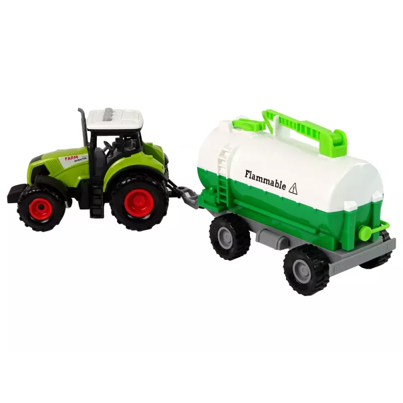 LEAN TOYS Traktor lastele haagise ja paakautoga Farm
