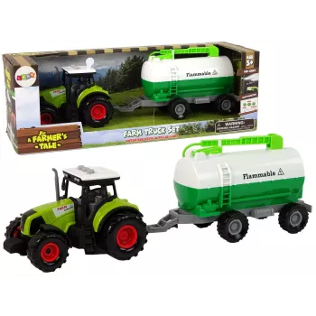 LEAN TOYS Traktor lastele haagise ja paakautoga Farm