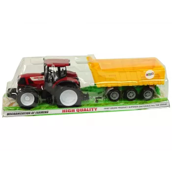 LEAN TOYS Tractor Red Tipper Truck Yellow Tractor 50 cm