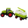 LEAN TOYS Tractor With Big Wheel Trailer Green Farm