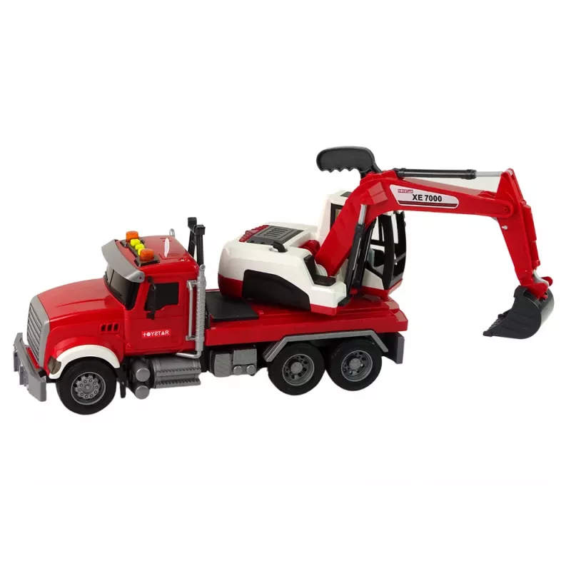 LEAN TOYS Veok koos ekskavaatoriga Traktor Ekskavaator Heli ja Valgusega