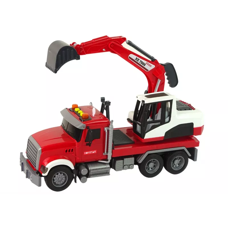 LEAN TOYS Veok koos ekskavaatoriga Traktor Ekskavaator Heli ja Valgusega