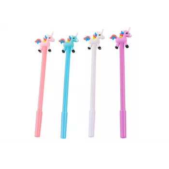 LEAN TOYS Unicorn pastapliiats musta korgiga, täitevärv segatud valge-roosa, 0,5 mm