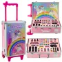 LEAN TOYS Unicorn roosa ratastega kohver ilukomplekt