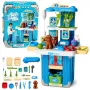 LEAN TOYS loomaarsti kohver koera hoolduskomplektiga, pruun rollimängukomplekt 12 tarvikuga