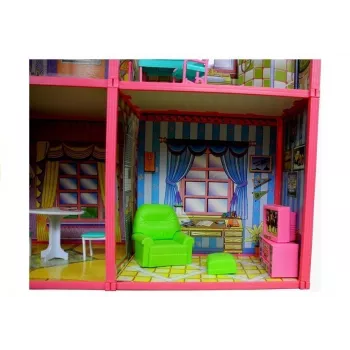 LEAN TOYS Villa suur nukumaja 6 tuba mööbli tarvikud 128 tk