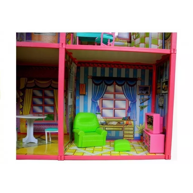 LEAN TOYS Villa suur nukumaja 6 tuba mööbli tarvikud 128 tk