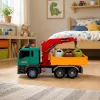 LEAN TOYS Prügisorteerimisauto kraana, konteinerite, hõõrdajamiga, valguse ja heliga
