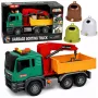 LEAN TOYS Prügisorteerimisauto kraana, konteinerite, hõõrdajamiga, valguse ja heliga
