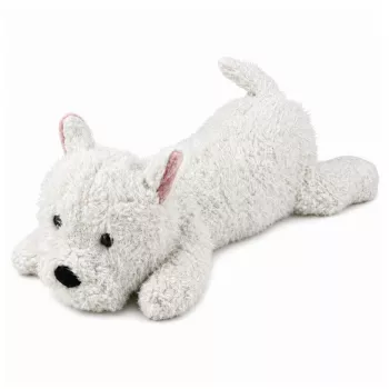 LEAN TOYS West Highland valge terjer pehme koer kaisukas, valge, 40 cm