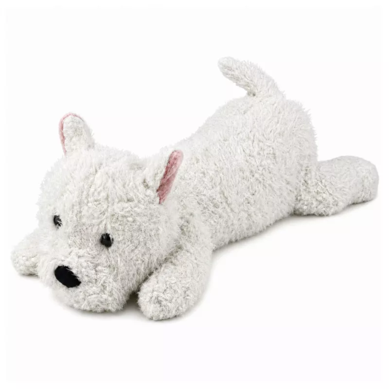 LEAN TOYS West Highland valge terjer pehme koer kaisukas, valge, 40 cm