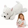 LEAN TOYS West Highland valge terjer pehme koer kaisukas, valge, 40 cm