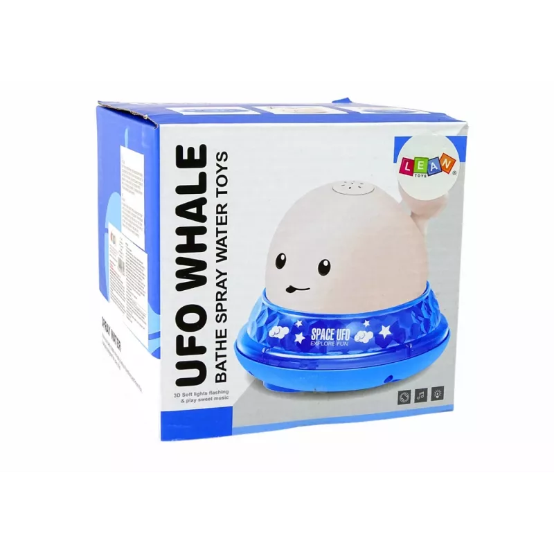 LEAN TOYS Whale Squirting Water With Stand White Bath Toy