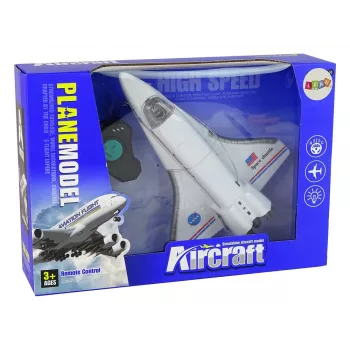LEAN TOYS Valge Kaugjuhitav F-16 Hävituslennuk (2.4 GHz, RTF)