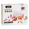 LEAN TOYS Puidust ilukomplekt tüdrukutele valge kosmeetikakotiga, 17 osa