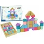 LEAN TOYS Puidust klotsid pastelsetes toonides 28 tükki loss