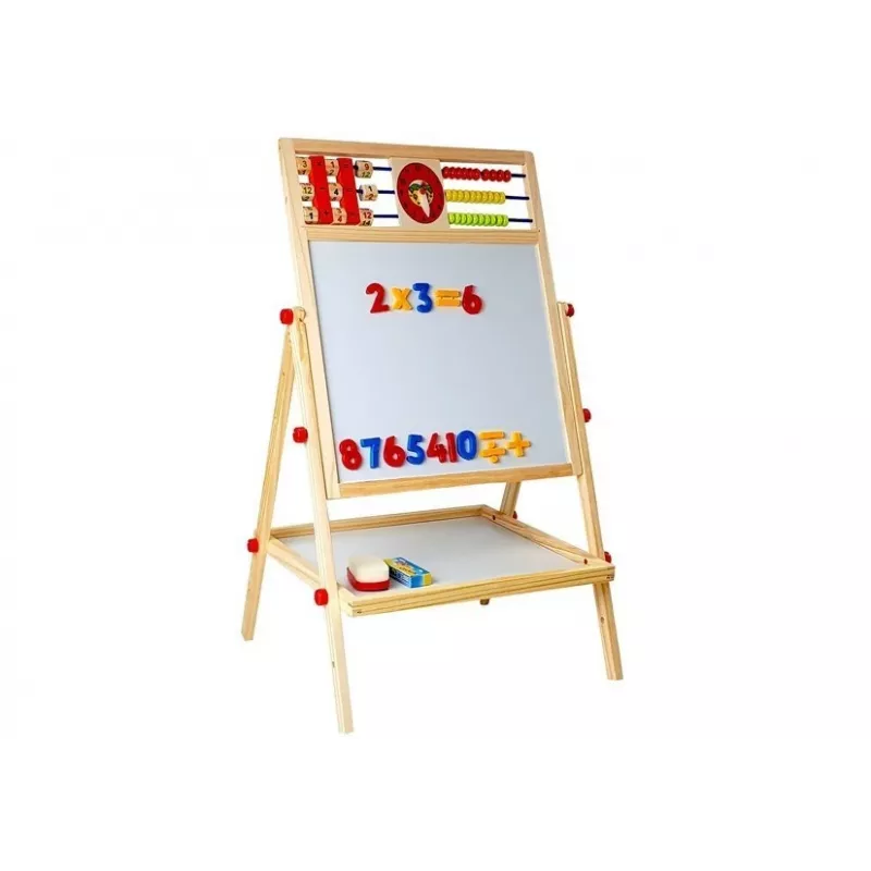 LEAN TOYS Puidust tahvel koos aabitsa, kella, numbrite ja magnetiga