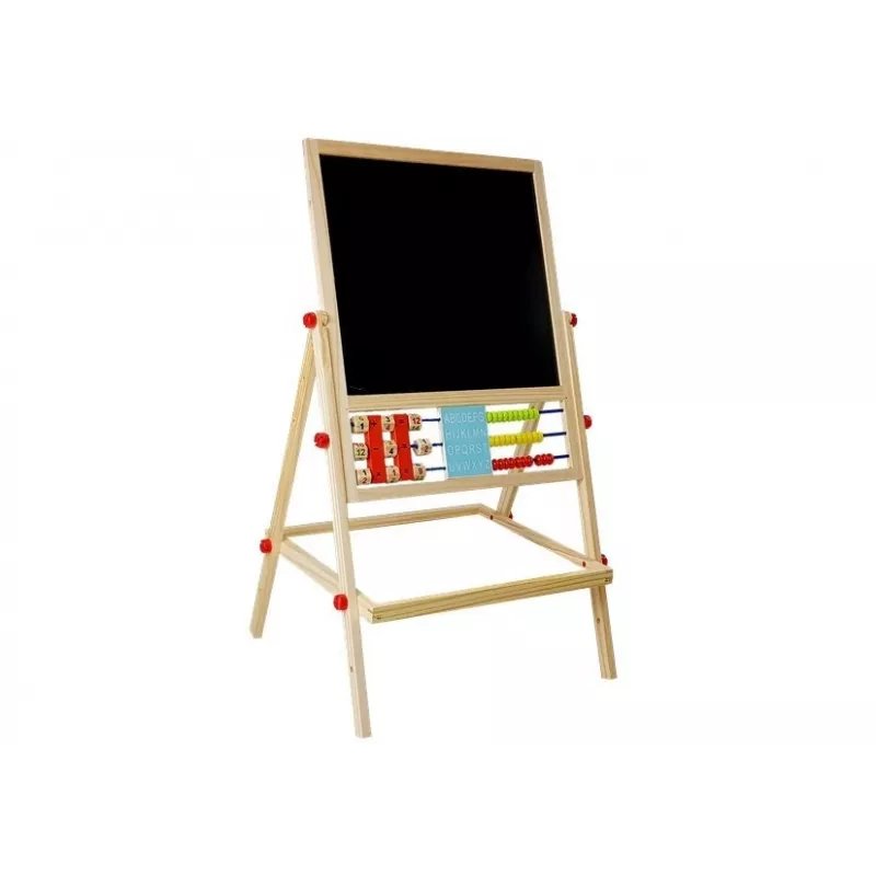 LEAN TOYS Puidust tahvel koos aabitsa, kella, numbrite ja magnetiga