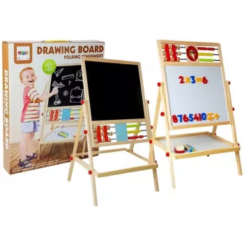 LEAN TOYS Puidust tahvel koos aabitsa, kella, numbrite ja magnetiga