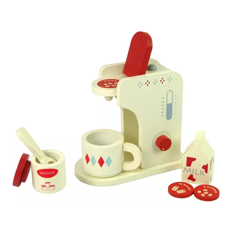 LEAN TOYS Puidust kohvimasina tarvikud köök lastele
