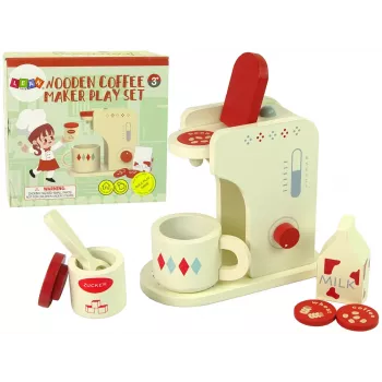 LEAN TOYS Puidust kohvimasina tarvikud köök lastele